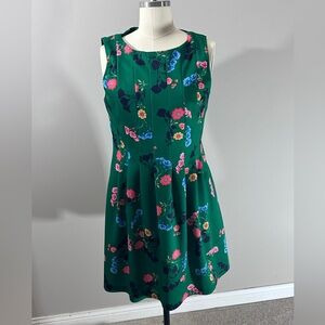 Vince Camuto Green Floral Fit & Flare Dress